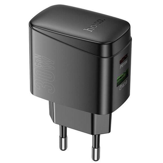 МЗП Hoco CS61A Bright PD30W+QC3.0 (1USB-A/1C) Black | Зображення 3