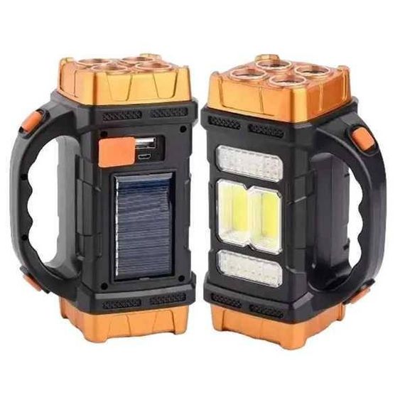 Ліхтар-повербанк на сонячній батареї HB-1678 Золотий