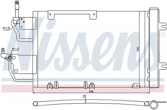 Радіатор, конденсор кондиціонера OPEL ASTRAVAN, OPEL ZAFIRA, NISSENS (940052)