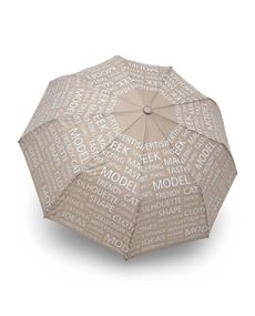Зонт полуавтомат женский Toprain 593  "Words" на 9 спиц Бежевый