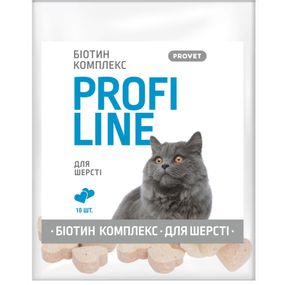 Вітаміни Provet PROFILINE для котів БІОТИН комплекс для шерсті 10 табл