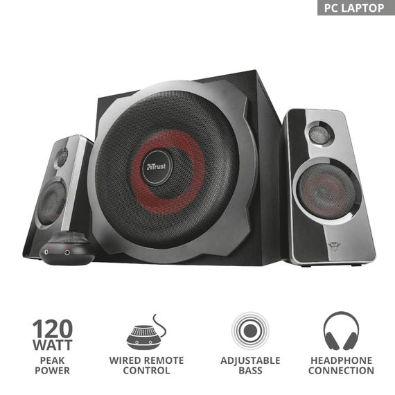 Акустическая система (Колонки) Trust 2.1 GXT 38 Tytan Ultimate Bass Speaker Set BLACK 19023_TRUST | Зображення 7