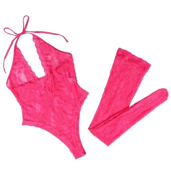 Комплект боди и чулки Star Night розовый XS-S sexstyle | Зображення 6