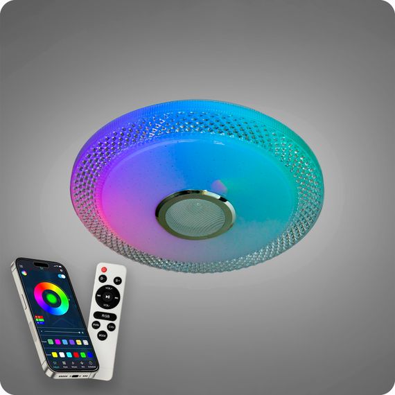 Люстра світлодіодна 517 Dlight RGB з пультом і  колонкою 70Вт Білий (02166) | Зображення 1