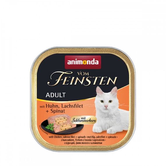 Вологий корм для котів Animonda Vom Feinsten Adult With Chicken, Salmon Filet + Spinach, 100 гр