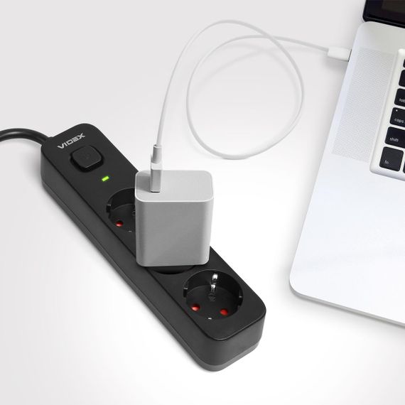 Мережевий подовжувач VIDEX ONCORD з/з 3п 3м (3x1.5мм) з кнопкою Black | Зображення 9