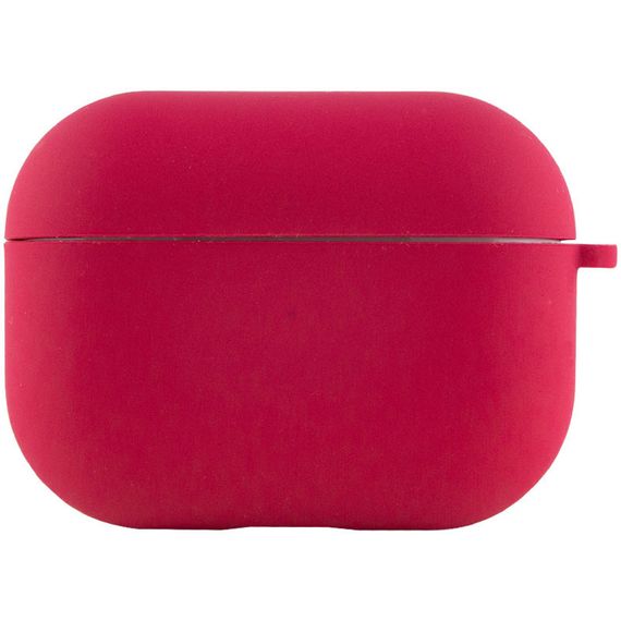 Силиконовый футляр с микрофиброй для наушников Airpods Pro Красный / Rose Red | Зображення 1