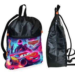 Рюкзак-мешок для обуви,спортивной формы Тачки Молния Маквин детская сумка для сменки с расширителем (01447)