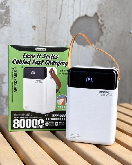 Power bank Remax 80000mAh з ліхтариком потужний зовнішній акумулятор зарядний пристрій для п'яти пристроїв | Зображення 1