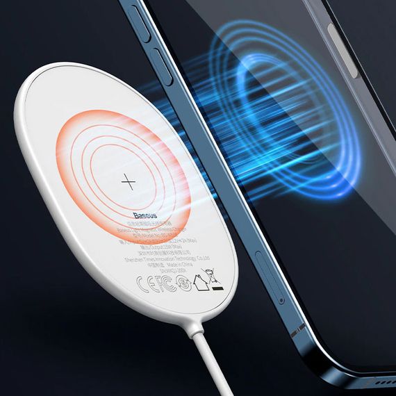 БЗУ Baseus Light Magnetic Wireless Charger for IP12 (WXQJ) Білий | Зображення 1
