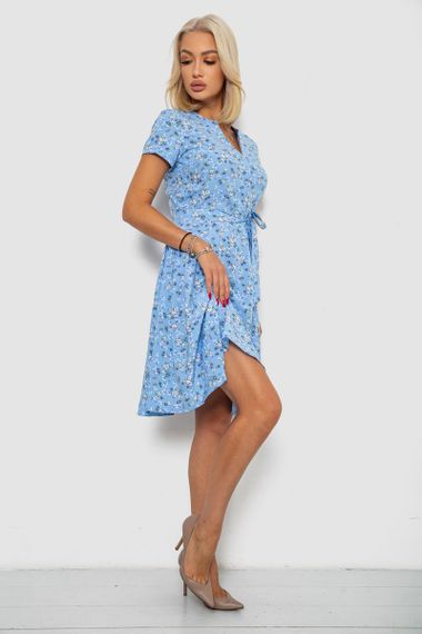 Платье софт с принтом, цвет голубой, 230R0032 | Зображення 2