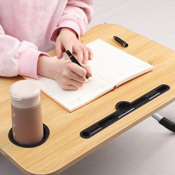 Складной столик-подставка для ноутбука и планшета 60х40х27 см, Коричневый / Деревянный столик в кровать с | Зображення 2