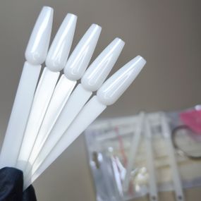 Типсы балерина кольце (50шт) молочные