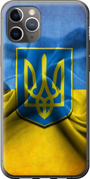 Чехол на iPhone 11 Pro Max Флаг и герб Украины 1 "375u-1723-17620"