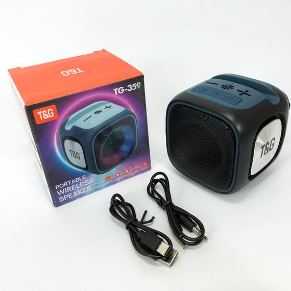 Портативна Bluetooth колонка TG359 7W з RGB підсвічуванням, гучна колонка для вечірки. Колір: чорний | Зображення 5