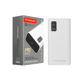 Павербанк 30000mAh Titanum TPB-728S-W 22,5W QC+PD білий
