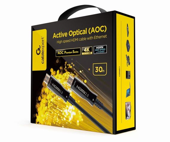 Кабель Cablexpert CCBP-HDMI-AOC-30M-02, HDMI V.2.0, вилка/вилка, з позолоченими контактами, 30 м | Зображення 1