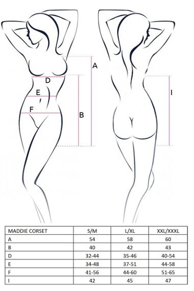 Корсет-сорочка с пажами Passion MADDIE CORSET Черный S/M | Зображення 1