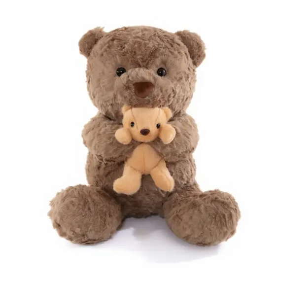 Игрушка-подушка Медведь с малышом и пледом 110х140 см коричневый 509-33BR | Зображення 1