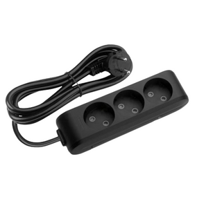 Подовжувач без заземлення 3 розетки 3м чорний Letitia Лезард