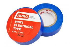 Ізоляційна стрічка синя 0.14х17мм 10 м (пачка, красно 10 шт.) APRO ET-10BL1