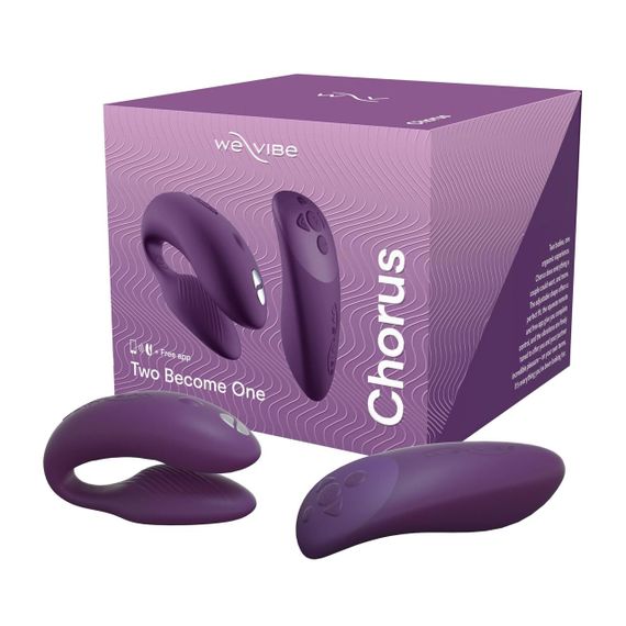 Смарт-вібратор для пар We-Vibe Chorus Purple, сенсорне керування вібраціями стисненням пульта | Зображення 9