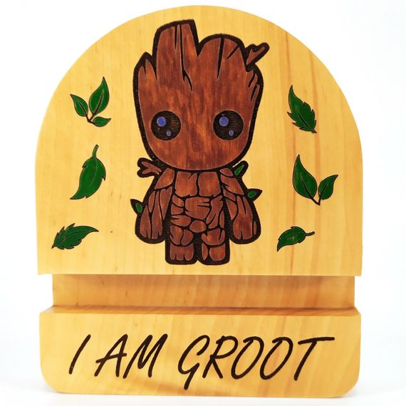 Підставка тримач для мобільного телефону, смартфона, планшета I AM GROOT Майстерня містера Томаса 12х10см | Зображення 2