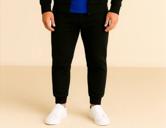 Костюм демісезонний (весна/осінь) з кепкою – худі на блискавці / zip hoodie + штани чорні + футболка синя | Зображення 1