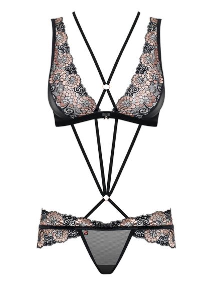 Боди кружевное Obsessive 873-SEA-1 с узорами, черный, S/M sexstyle | Зображення 6
