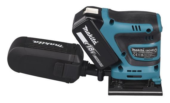 Шліфмашина вібраційна акумуляторна Makita DBO480Z (112x102 мм, 11000-14000 хв-1, BL, LXT, без акумуляторів та зарядного пристрою) | Зображення 4