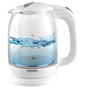 Електрочайник скляний Mesko MS 1302 білий 1,7 л, 2200 Вт, з підсвіткою