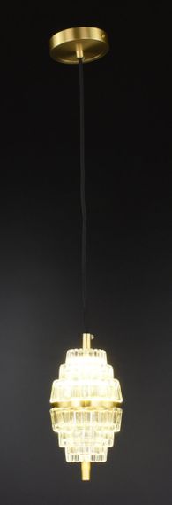 Люстра світлодіодна підвісна LED світильник для квартири на стелю лед 26714 Латунь 30-200х11х11 см. | Зображення 3