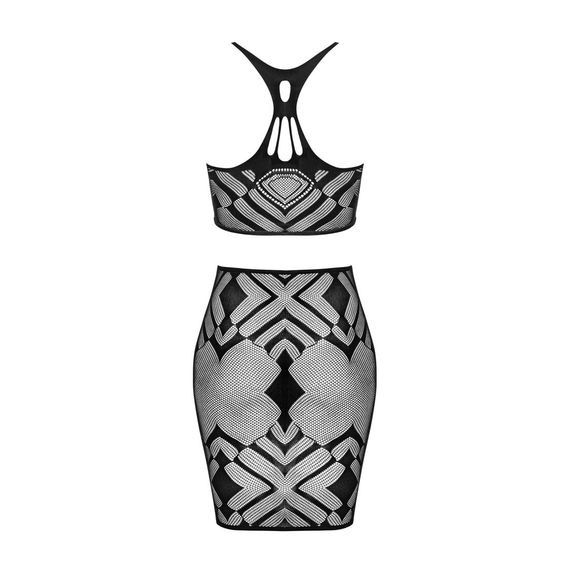 Еротичний напівпрозорий комплект Obsessive K101 top & skirt S/M/L, топ, спідниця | Зображення 3