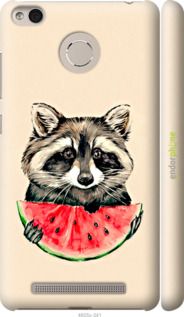 Чохол на Xiaomi Redmi 3s Єнотик з кавуном "4605m-357-2448"