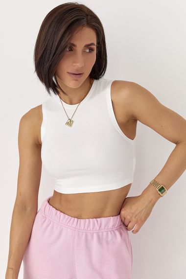 Еластична майка-топ - молочний цвет, M (є розміри)