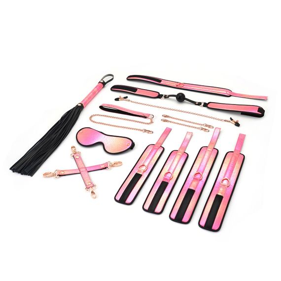 БДСМ-набір Liebe Seele Vivid Sakura 8 Pieces Set, 8 аксесуарів, екошкіра на оксамитовій основі | Зображення 1