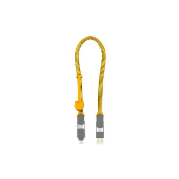 Дата кабель 6in1 inCharge XL 0.3m yellow Rolling Square (XLS03R)