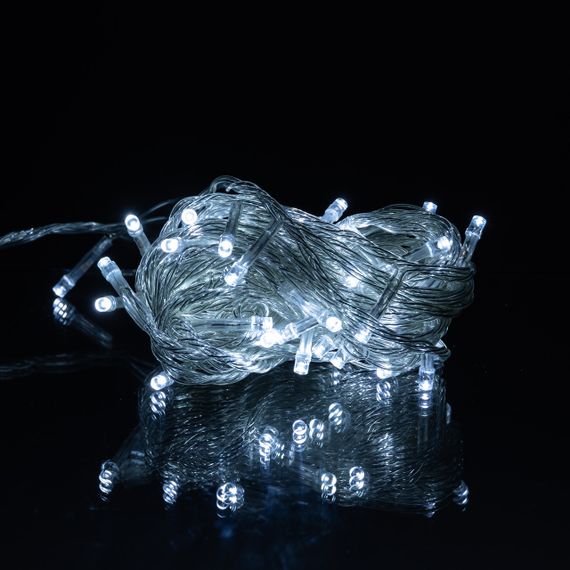 Новогодняя комнатная гирлянда нить 6 м 50 LED белый провод Белый W50LED6MWW | Зображення 2