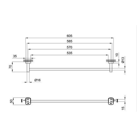 Тримач для рушника Qtap Liberty 605 мм QTLIBCRM1124 Chrome | Зображення 1