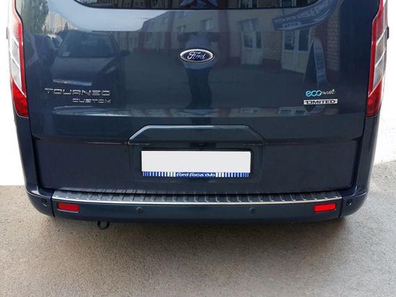 Накладка на задній бампер OmsaLine (нерж.) Матовий відтінок для Ford Custom 2013-2024 рр | Зображення 1