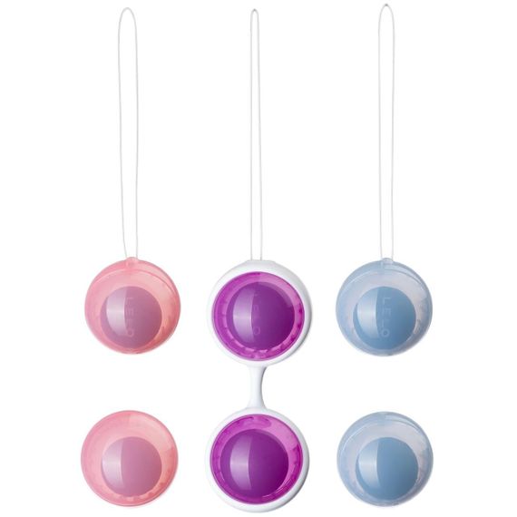 Набір вагінальних кульок LELO Beads Plus, діаметр 3,5 см, змінне навантаження 2х28, 2х37 та 2х60 г | Зображення 1