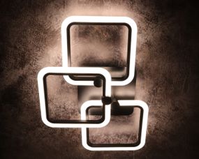 Люстра світлодіодна стельова LED світильник для квартири на стелю лед з пультом 25622 Чорний 11х41х60 см.