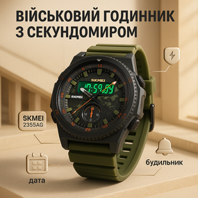 Годинник військовий з офіційною гарантією SKMEI, Спортивний годинник чоловічий водонепроникний CP-52