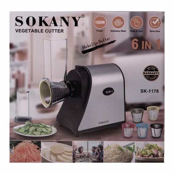 Овочерізка Sokany 6 в 1 5 насадок 1000 Вт | Зображення 8