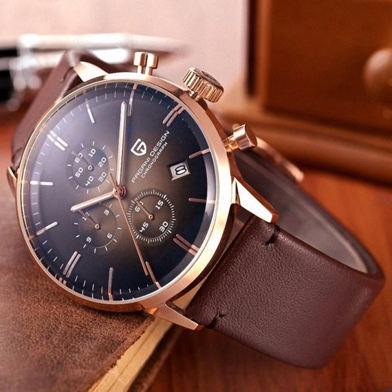Чоловічий годинник Pagani Design PD-2720 Gold-Black-Brown | Зображення 2