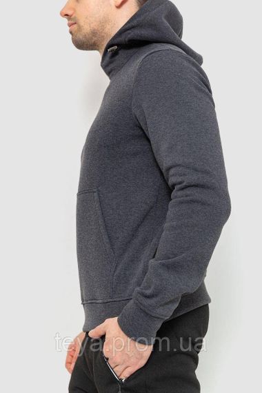 Худі чоловіче на флісі з капюшоном, колір темно-сірий, розмір XXL FA_008409 | Зображення 2