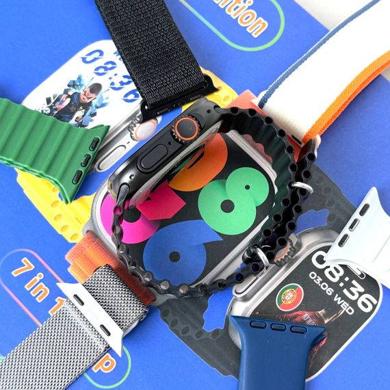 Розумний годинник Smart Ultra T24 + 7 ремінців (Чорний) | Зображення 1