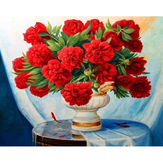 Алмазная мозаика Красные пионы 40х50 см ColorArt SP039 | Зображення 1
