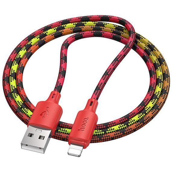 Дата кабель Hoco X116 Meridian USB to Lightning 2.4A (1m) Gradient Red Mix | Зображення 2