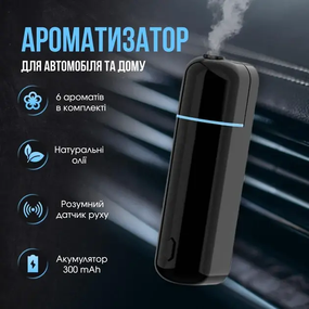 Автомобильный электронный ароматизатор Ultrasonic в комплекте с 6 ароматами.